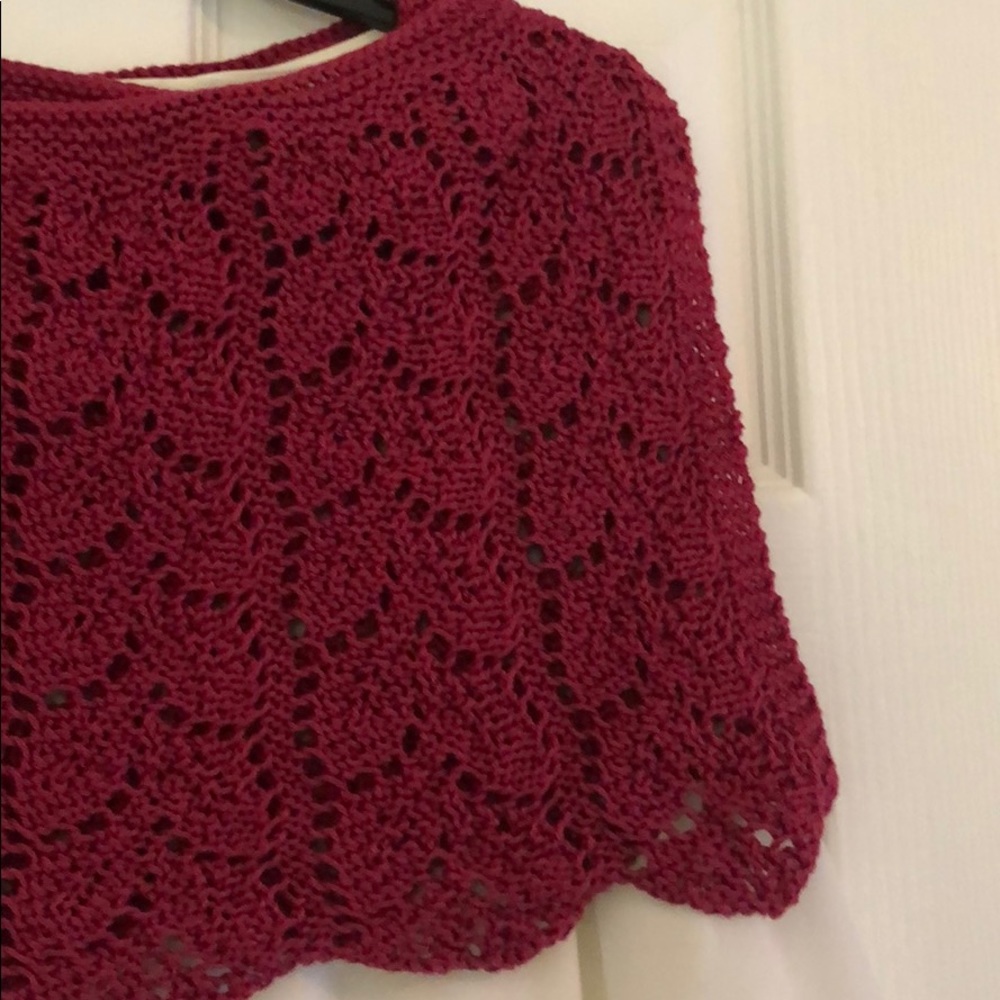 Hand knit Pima cotton shawl - Picture 2 of 5